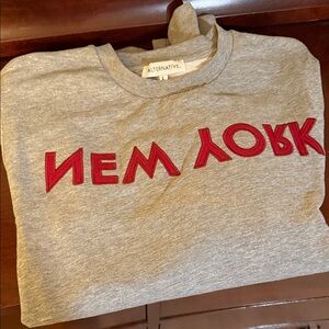 Alternative Gray Crewneck Sweatshirt with Red Accents New York. size L